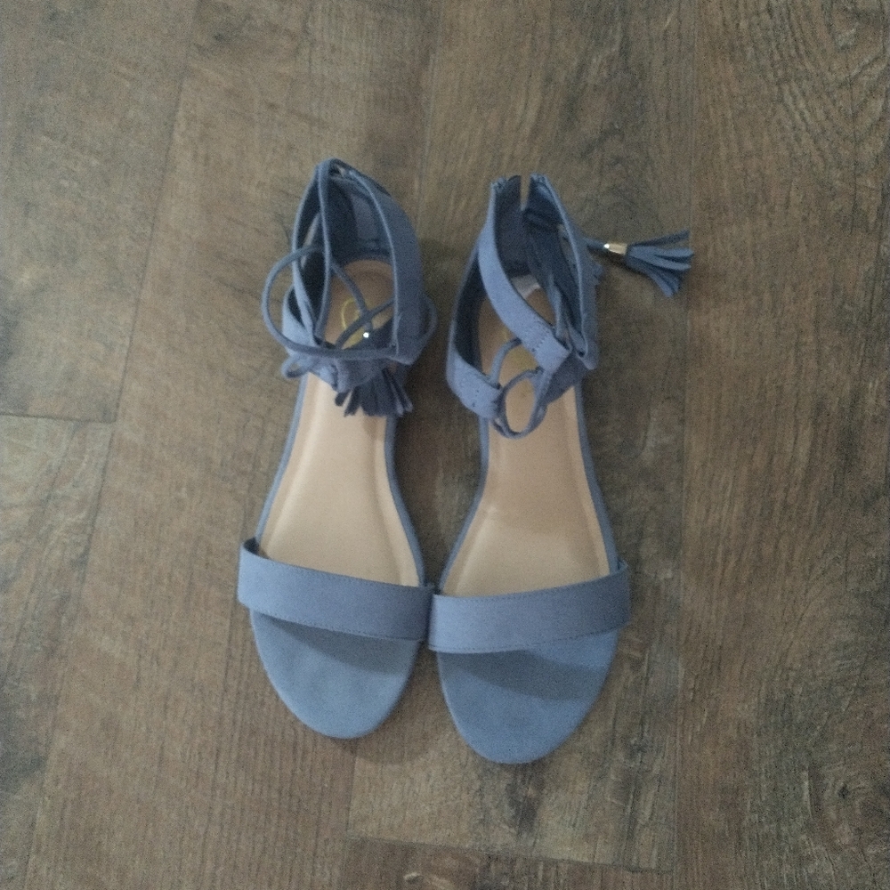 Blue Tassel Sandals